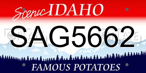 SAG5662 Idaho License Plate