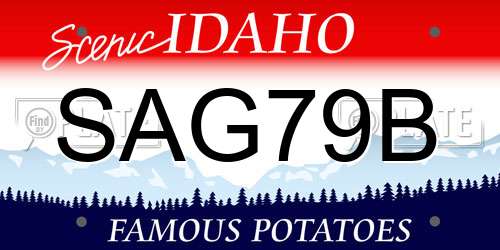 SAG79B Idaho License Plate