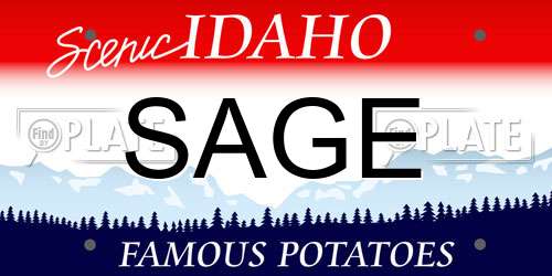 SAGE Idaho License Plate