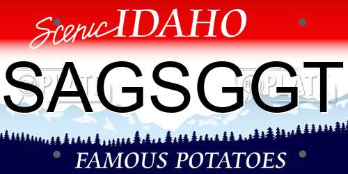 SAGSGGT Idaho License Plate