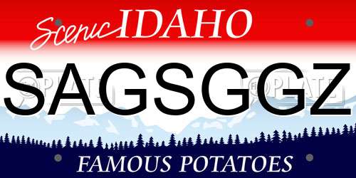SAGSGGZ Idaho License Plate