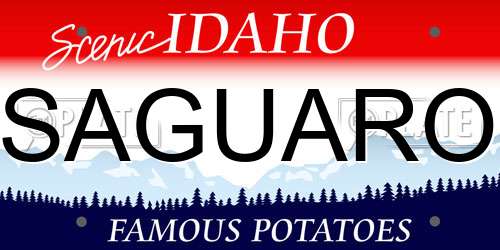 SAGUARO Idaho License Plate