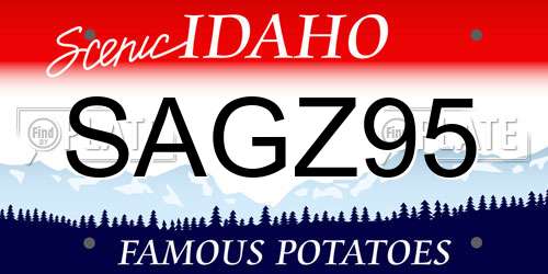 SAGZ95 Idaho License Plate