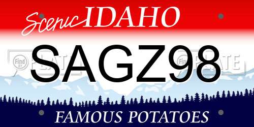 SAGZ98 Idaho License Plate