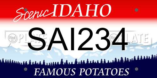 SAI234 Idaho License Plate