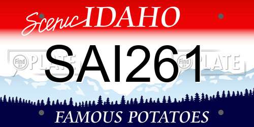 SAI261 Idaho License Plate