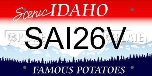 SAI26V Idaho License Plate