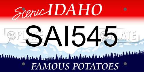 SAI545 Idaho License Plate