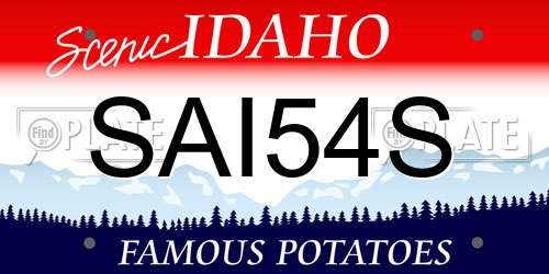 SAI54S Idaho License Plate