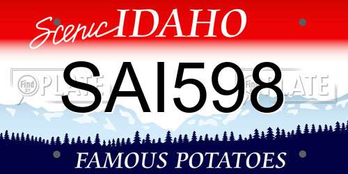 SAI598 Idaho License Plate