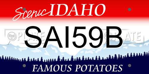 SAI59B Idaho License Plate