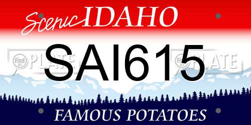 SAI615 Idaho License Plate