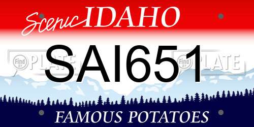 SAI651 Idaho License Plate