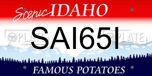 SAI65I Idaho License Plate
