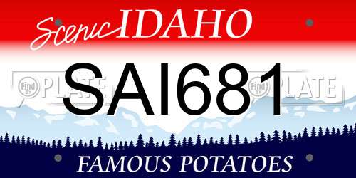 SAI681 Idaho License Plate
