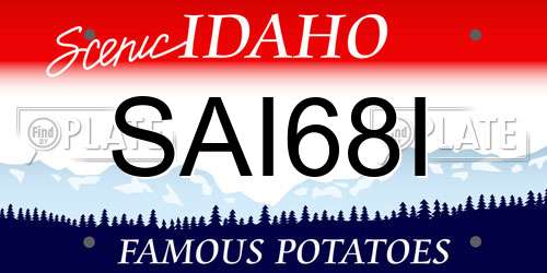 SAI68I Idaho License Plate