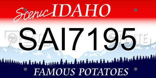 SAI7195 Idaho License Plate