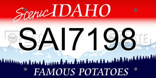 SAI7198 Idaho License Plate