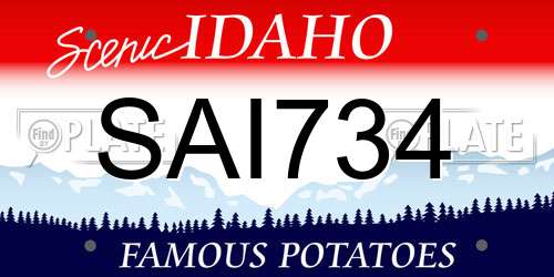 SAI734 Idaho License Plate