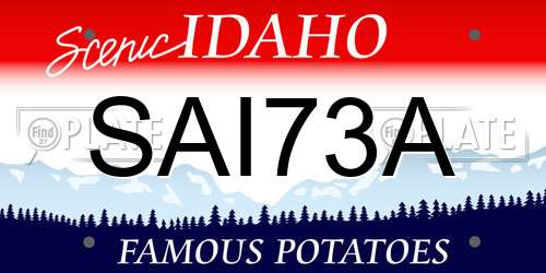SAI73A Idaho License Plate