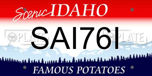 SAI76I Idaho License Plate