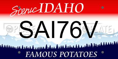 SAI76V Idaho License Plate