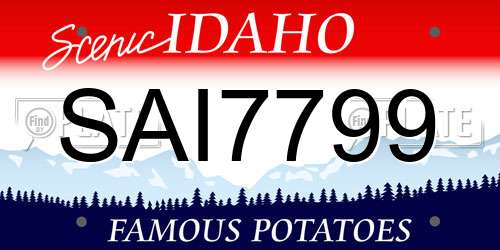 SAI7799 Idaho License Plate