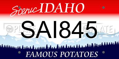 SAI845 Idaho License Plate