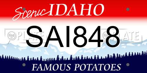 SAI848 Idaho License Plate