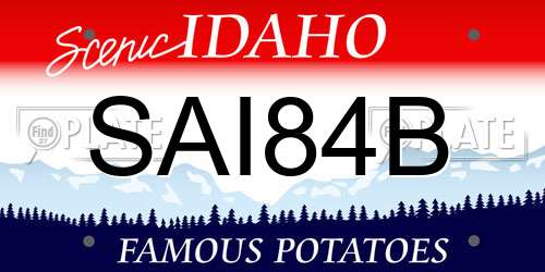 SAI84B Idaho License Plate