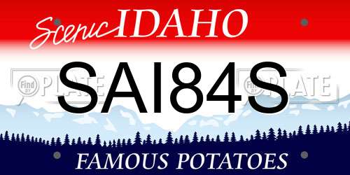 SAI84S Idaho License Plate