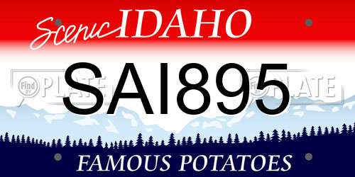 SAI895 Idaho License Plate