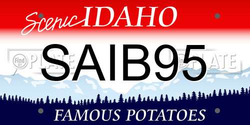 SAIB95 Idaho License Plate