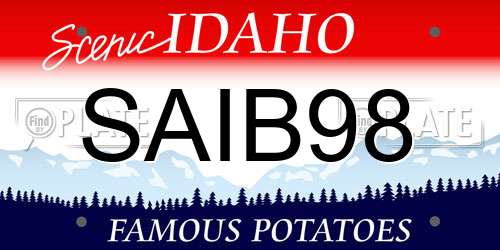 SAIB98 Idaho License Plate
