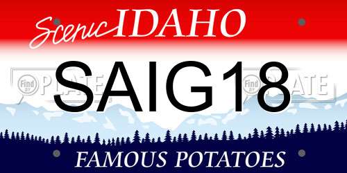 SAIG18 Idaho License Plate