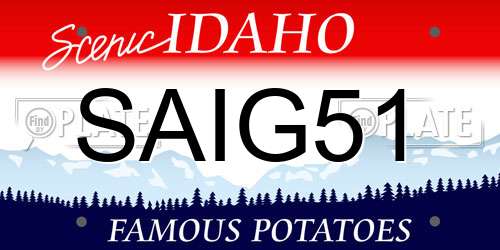 SAIG51 Idaho License Plate