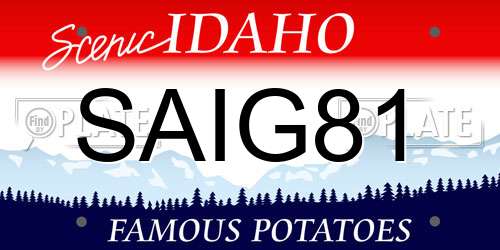 SAIG81 Idaho License Plate