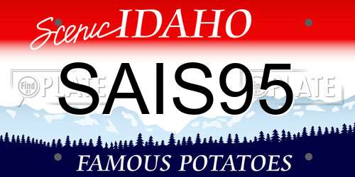 SAIS95 Idaho License Plate