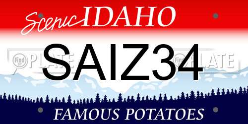 SAIZ34 Idaho License Plate