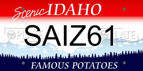 SAIZ61 Idaho License Plate