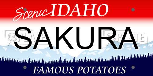 SAKURA Idaho License Plate