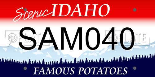 SAM040 Idaho License Plate