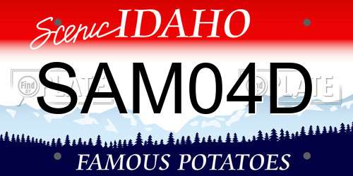 SAM04D Idaho License Plate