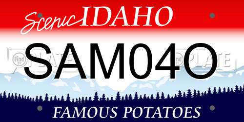 SAM04O Idaho License Plate