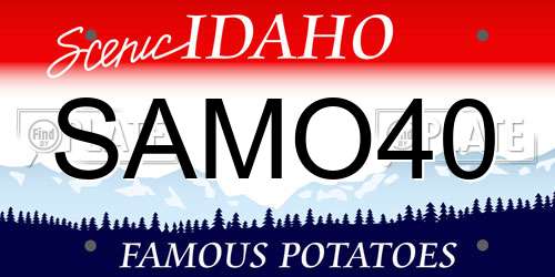 SAMO40 Idaho License Plate