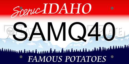 SAMQ40 Idaho License Plate