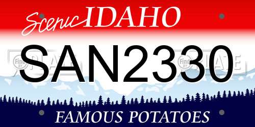 SAN2330 Idaho License Plate