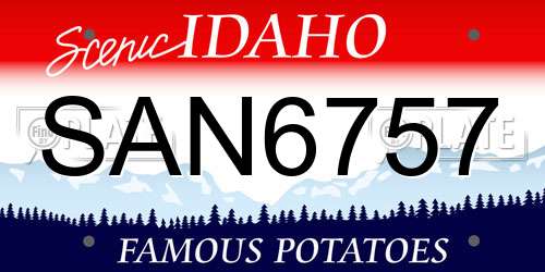 SAN6757 Idaho License Plate