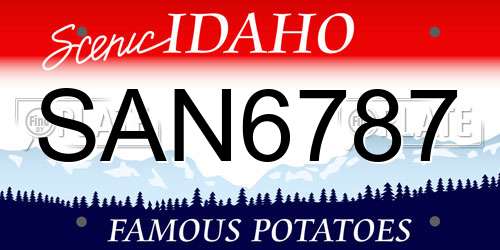 SAN6787 Idaho License Plate