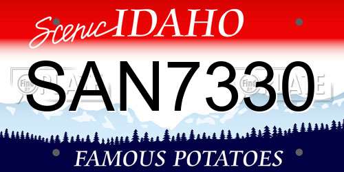 SAN7330 Idaho License Plate